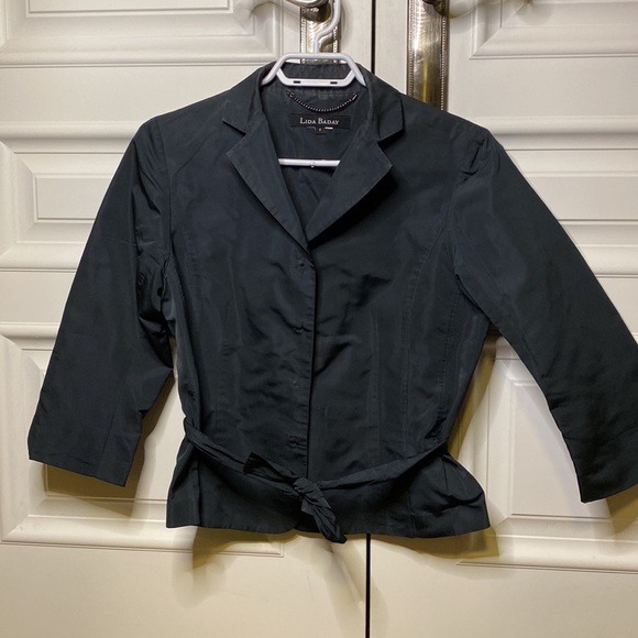 LIDA BADAY black classy button down dress shirt, size 6 - Picture 3 of 5